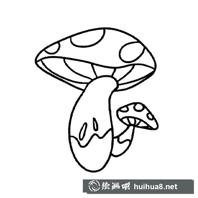手繪彩色蘑菇簡(jiǎn)筆畫(huà)圖片