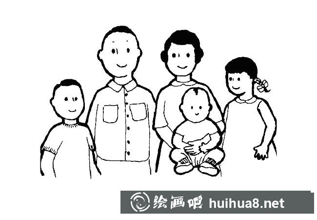 全家福大合影簡(jiǎn)筆畫圖片