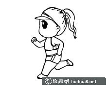 小女孩跑步簡(jiǎn)筆畫(huà)