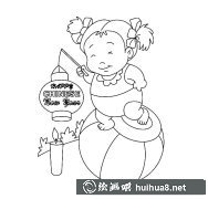 童趣新年燈籠畫圖