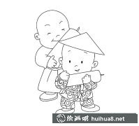 《小和尚簡(jiǎn)筆畫 靜謐禪意圖》