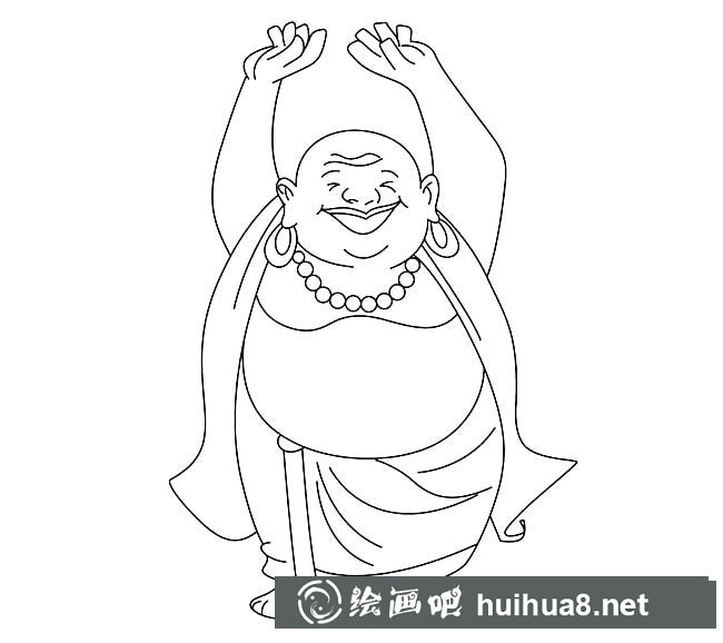 大肚和尚簡(jiǎn)筆畫(huà)圖片