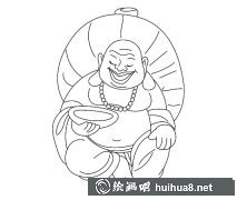 和尚背大包簡筆畫圖示