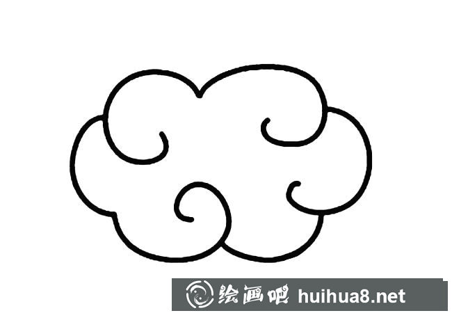 白云棉花簡(jiǎn)筆畫圖片