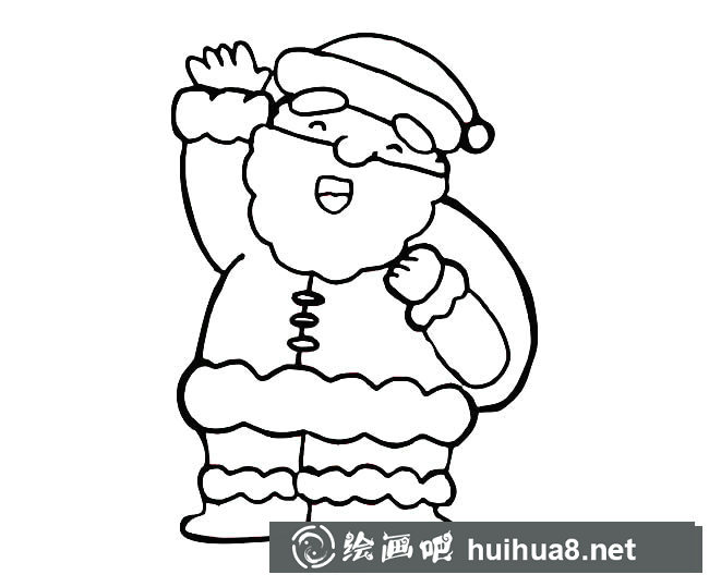 大胡子圣誕老人簡筆畫圖片
