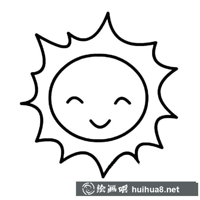 可愛(ài)卡通太陽(yáng)簡(jiǎn)筆畫圖片