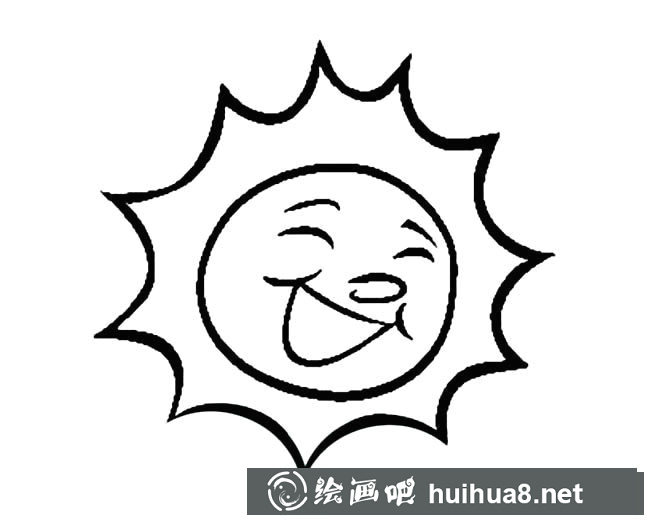 晴天太陽簡筆畫圖片