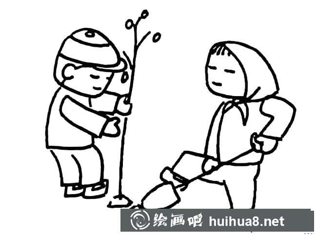 兒童植樹節(jié)簡筆畫圖片