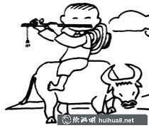 牧童騎牛清明簡筆畫賞