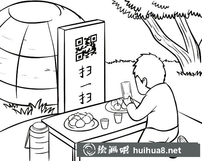 清明節(jié)掃墓簡(jiǎn)筆畫圖片