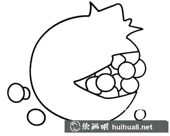 石榴簡筆畫圖片