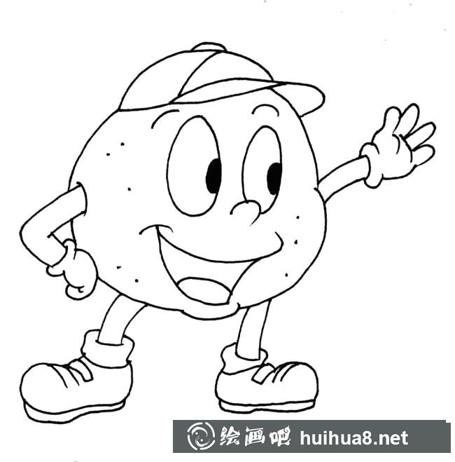 戴帽子的土豆簡筆畫