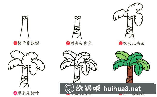 芭蕉樹簡筆畫步驟圖片大全