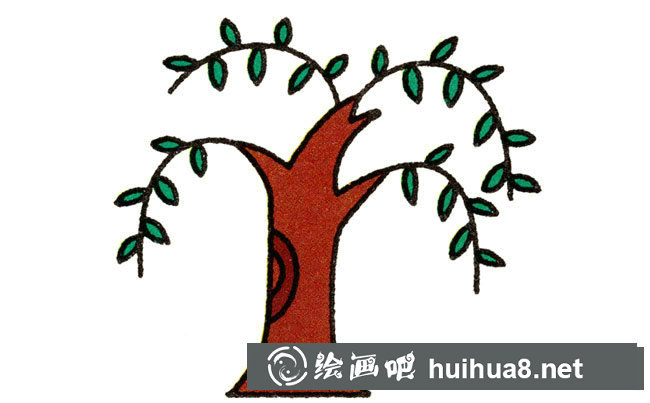 柳樹簡筆畫步驟圖片大全