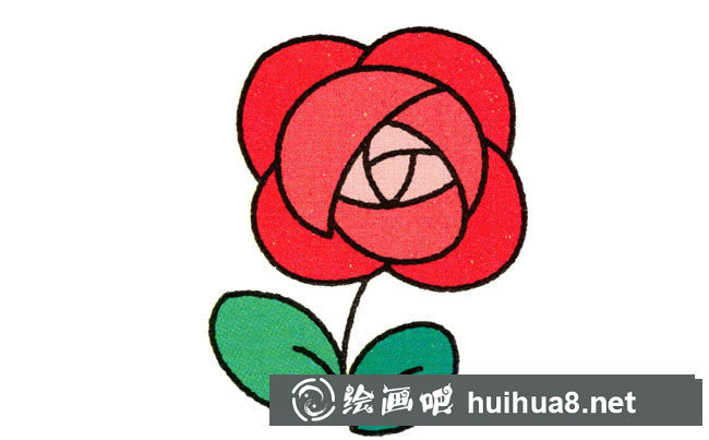 玫瑰花簡筆畫步驟圖片大全