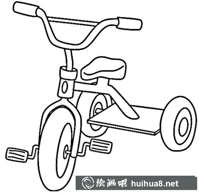 兒童三輪單車交通工具簡筆畫步驟圖片大全