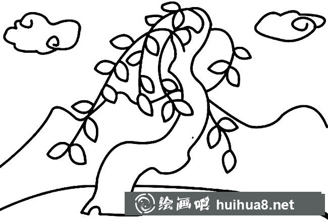 山下柳樹簡筆畫步驟圖片大全