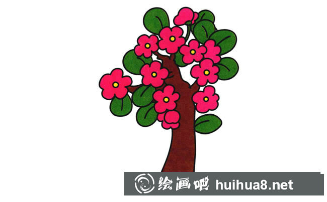 桃花樹(shù)植物花簡(jiǎn)筆畫(huà)步驟圖片大全