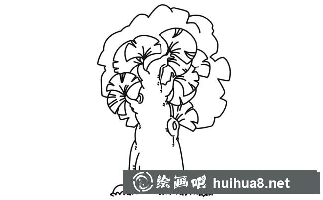 粗壯大樹植物花簡筆畫步驟圖片大全