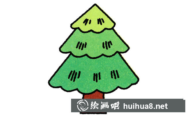 松樹植物簡筆畫步驟圖片大全