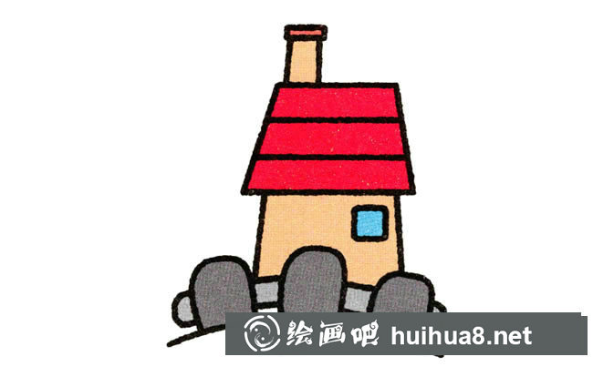 籬笆小院建筑簡筆畫步驟圖片大全