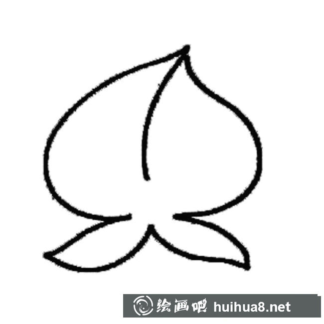 一筆畫桃子水果簡筆畫步驟圖片大全