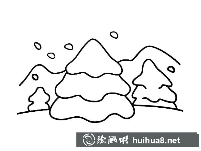 下雪的松林風(fēng)景簡(jiǎn)筆畫(huà)步驟圖片大全