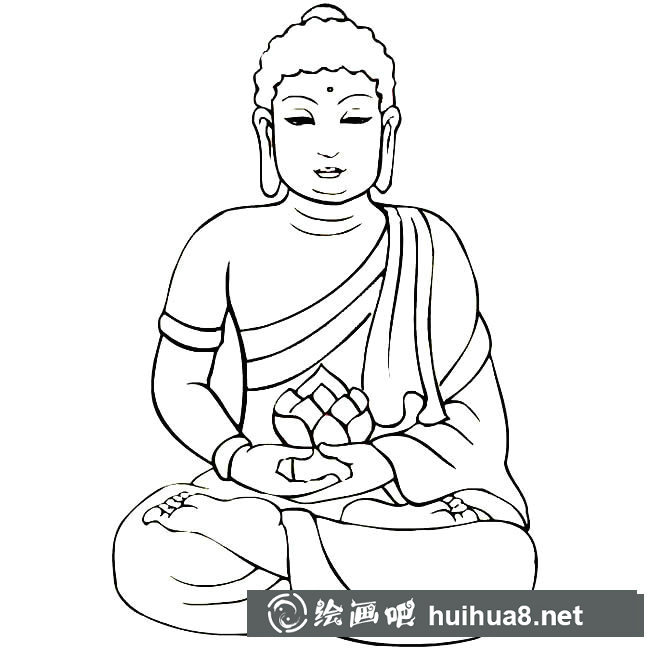 如來佛祖人物簡筆畫步驟圖片大全