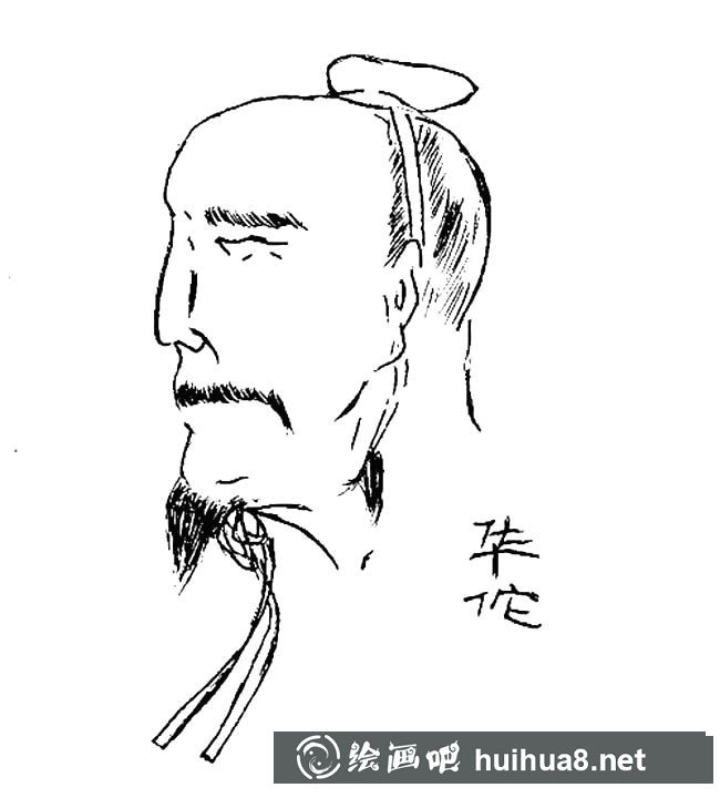 三國神醫(yī)華佗人物簡筆畫步驟圖片大全