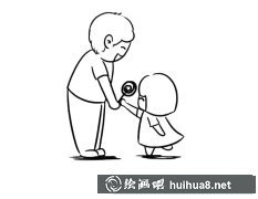 父女親情父親節(jié)繪心簡(jiǎn)筆畫(huà)