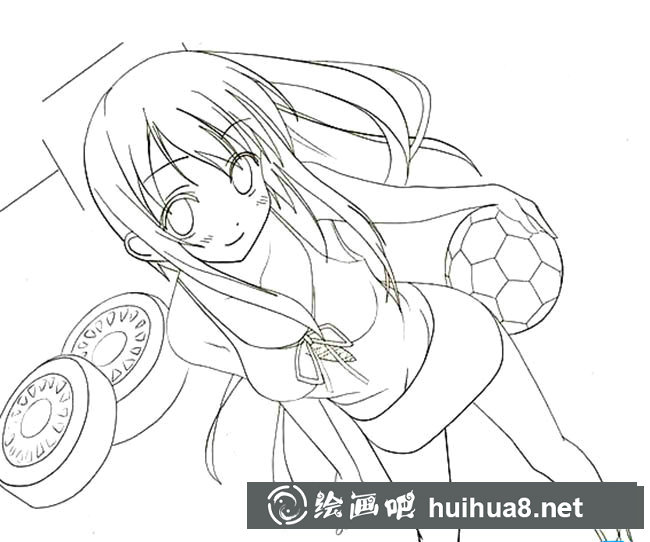 足球美女人物簡筆畫步驟圖片大全