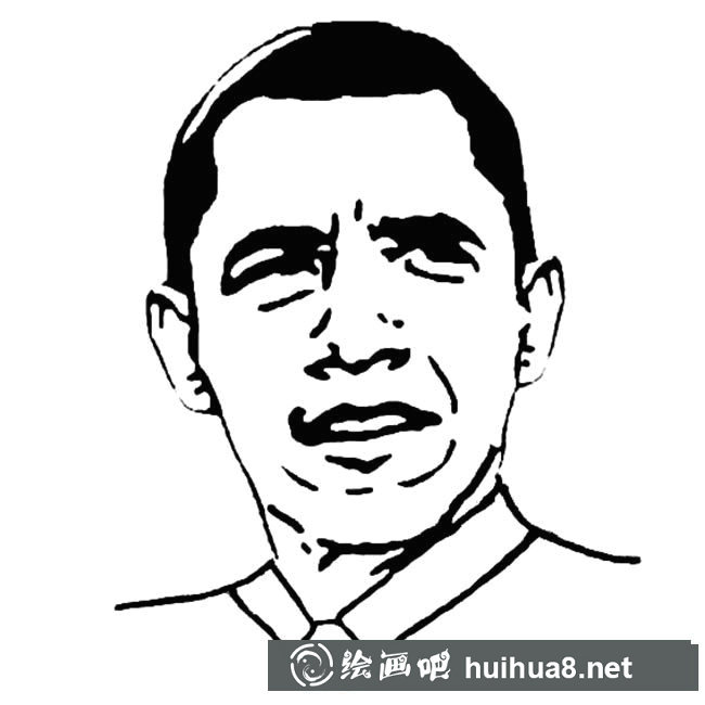 奧巴馬人物簡(jiǎn)筆畫步驟圖片大全