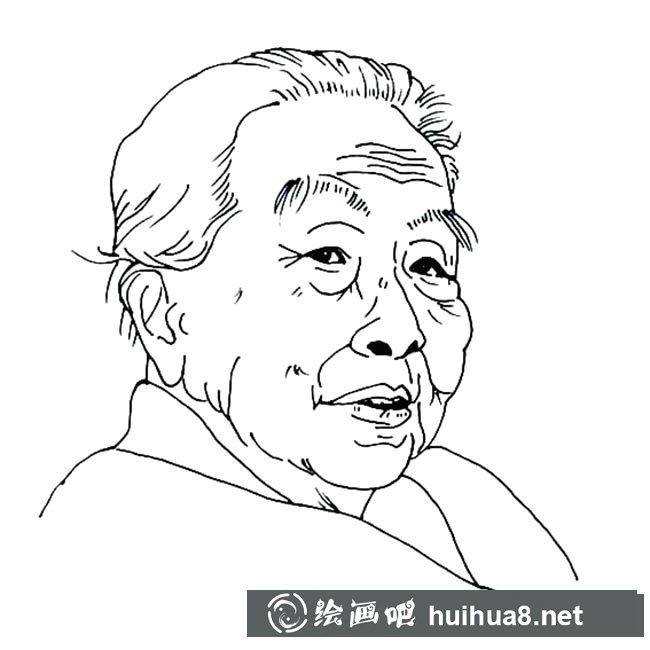冰心奶奶人物簡筆畫步驟圖片大全