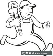 水管工急速搶修簡筆畫