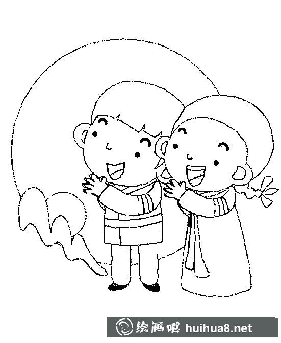 中秋節(jié)賞月簡筆畫圖片