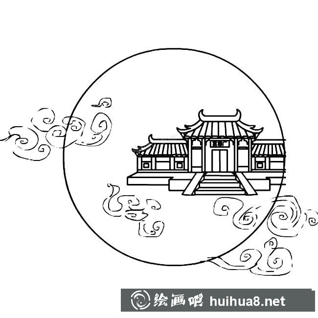廣寒宮簡筆畫圖片