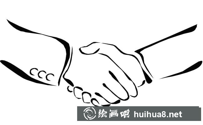 握手簡(jiǎn)筆畫圖片 兩個(gè)人握手簡(jiǎn)筆畫畫法步驟圖教程