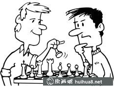 下棋人簡筆畫賞心悅目
