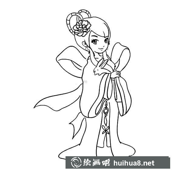 嫦娥簡筆畫圖片大全