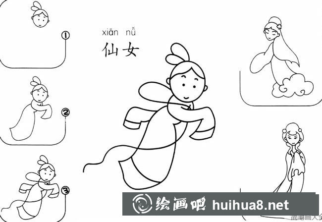 仙女怎么畫簡(jiǎn)筆畫圖片 仙女一步一步的畫法步驟圖大全