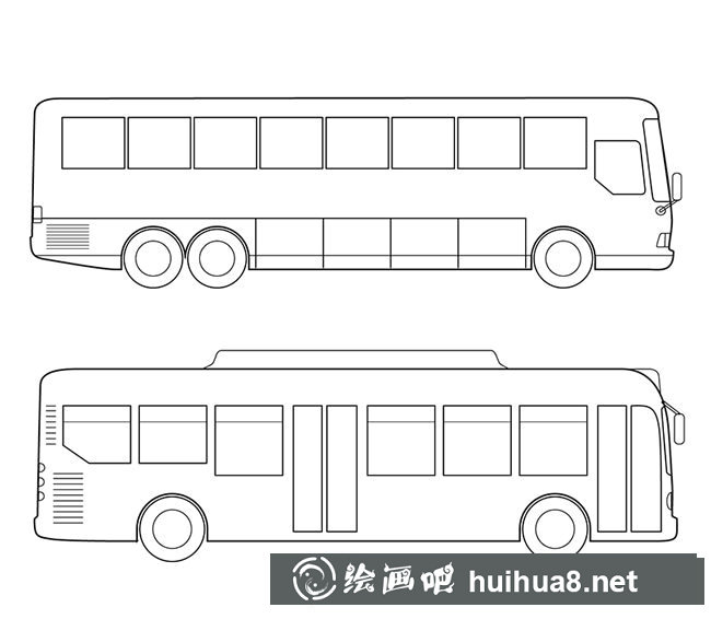 公共汽車簡(jiǎn)筆畫圖片