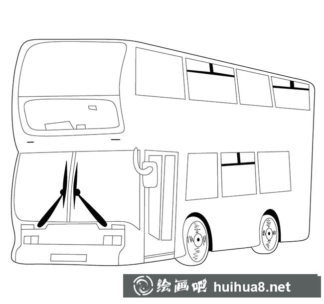 旅游大巴簡筆畫圖片，公共汽車怎么畫簡筆畫