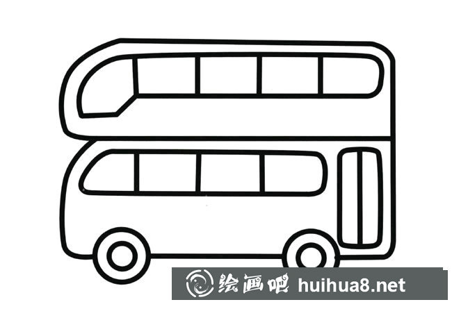 雙層巴士簡筆畫圖片