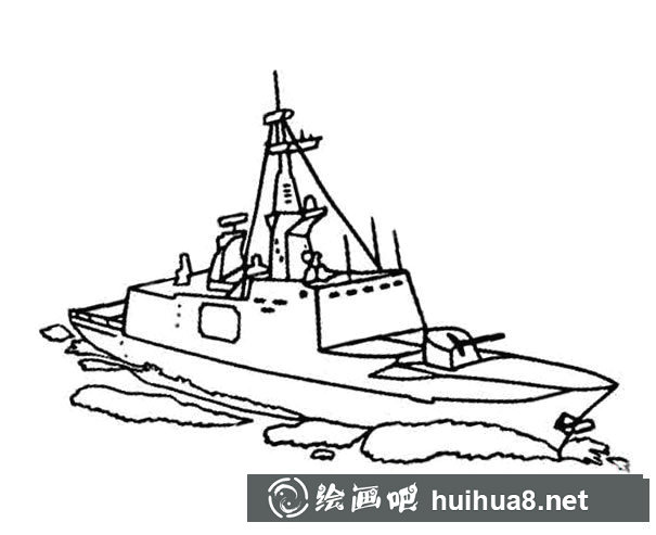 驅(qū)逐艦簡筆畫圖片