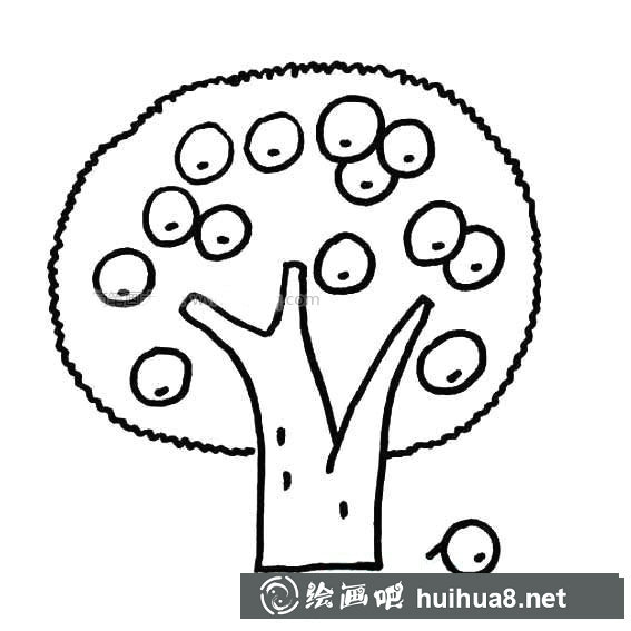 簡筆畫蘋果樹圖片