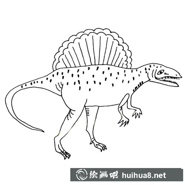 棘龍簡筆畫圖片