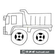 翻斗車簡筆畫欣賞圖集