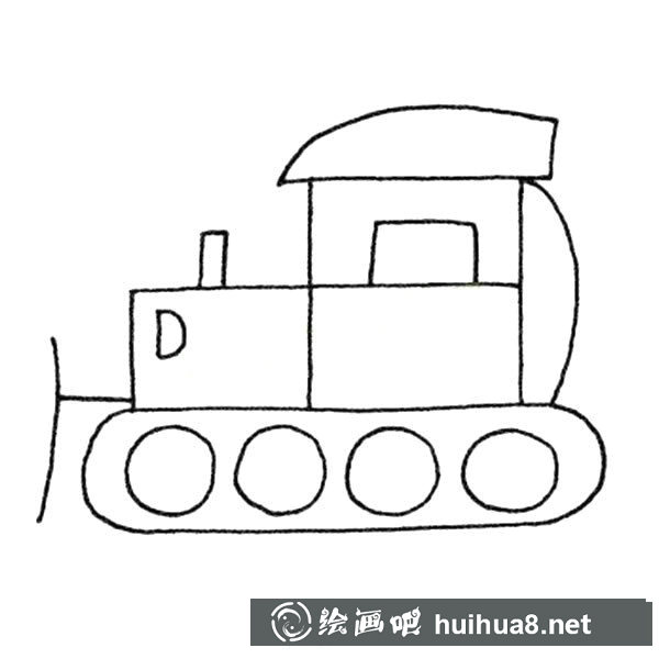 推土車(chē)簡(jiǎn)筆畫(huà)圖片 - 工程車(chē)輛簡(jiǎn)筆畫(huà)