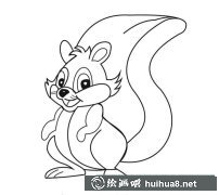 大尾巴小松鼠簡筆畫賞心悅目