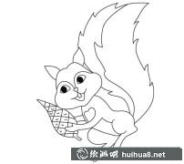 松鼠吃松果簡筆畫